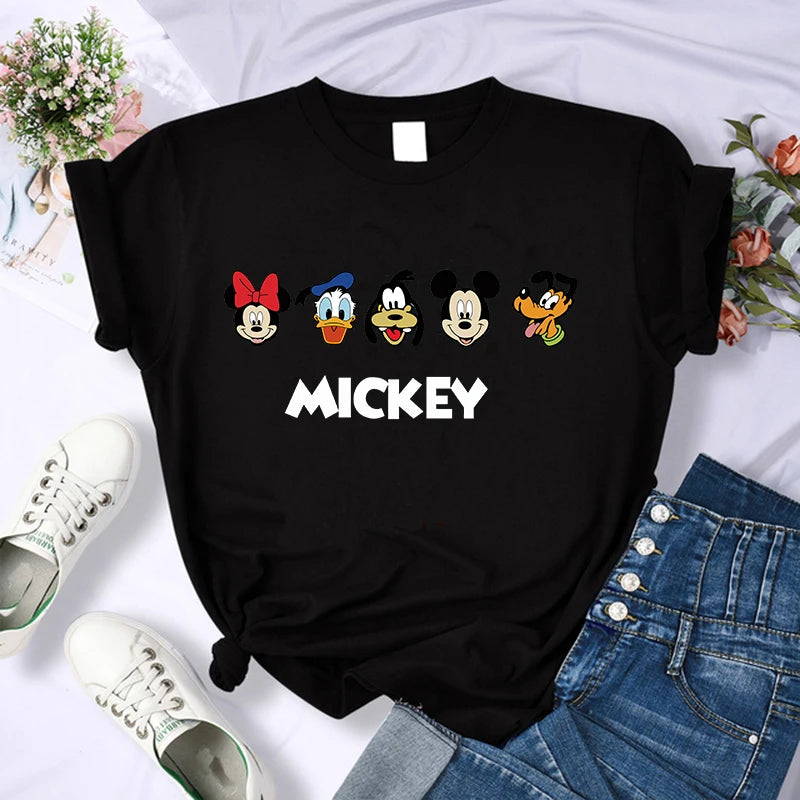 90s Y2k Mickey Print T-shirts for Women Fashion