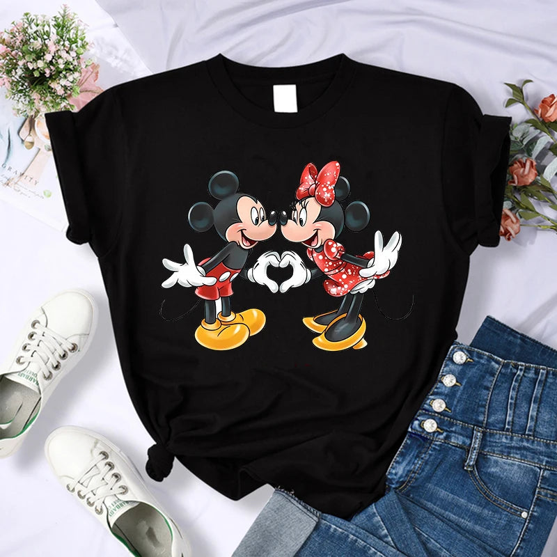 90s Y2k Mickey Print T-shirts for Women Fashion