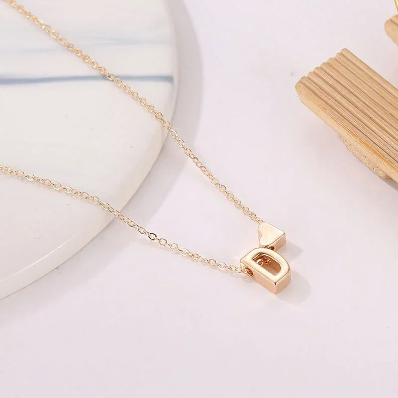 SUMENG Fashion Tiny Heart Letter Name Choker Necklace