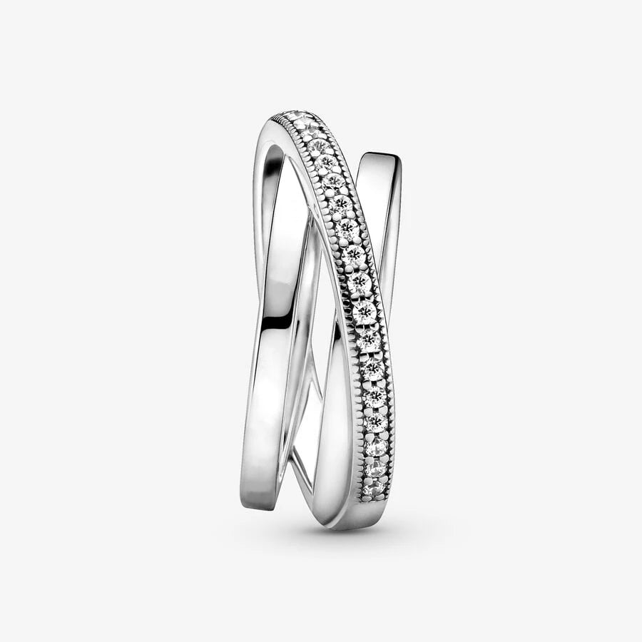 Original 925 Sterling Silver Crossover Rings For Women