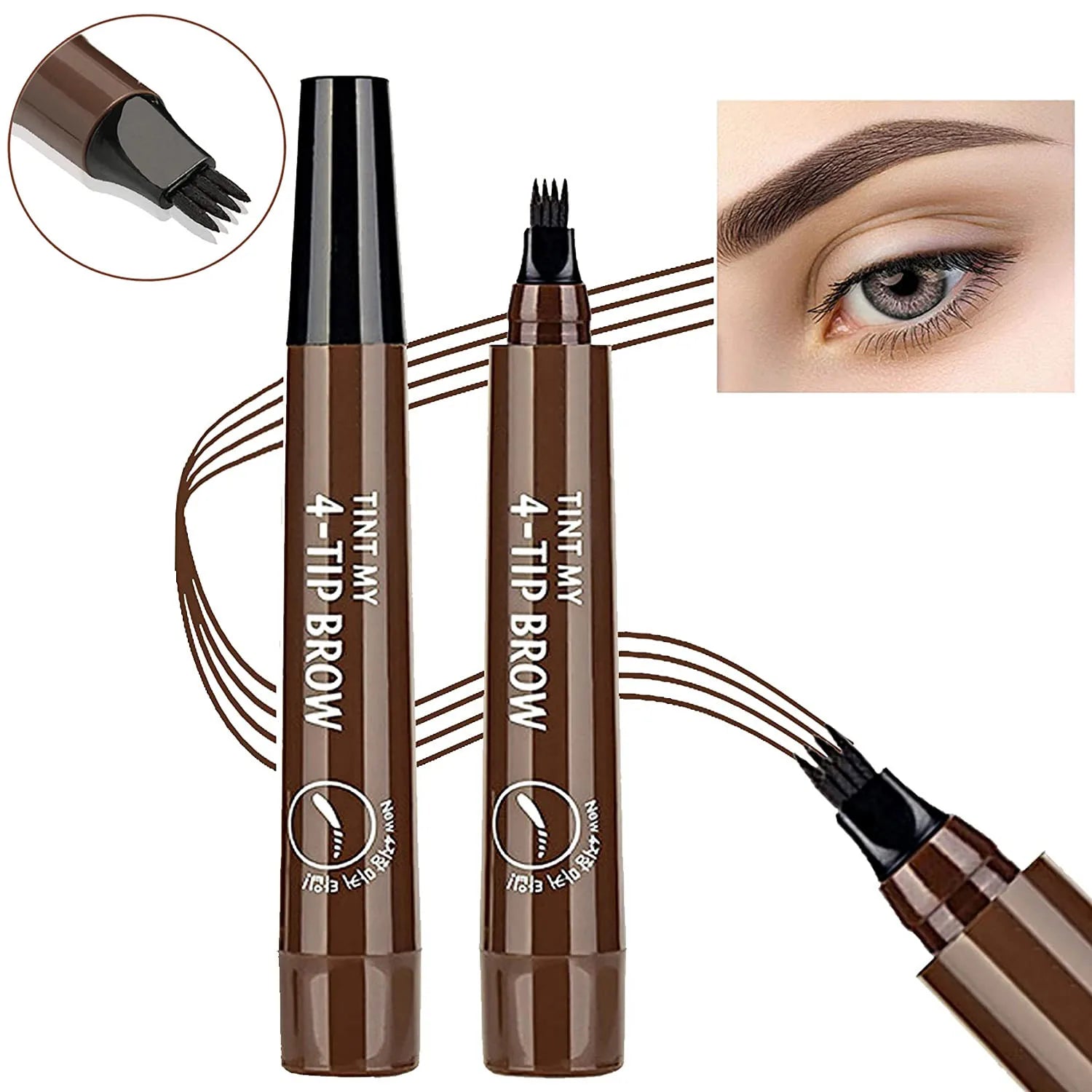 5 Colors Microblading Waterproof Long Lasting Liquid Eyebrow Pencil